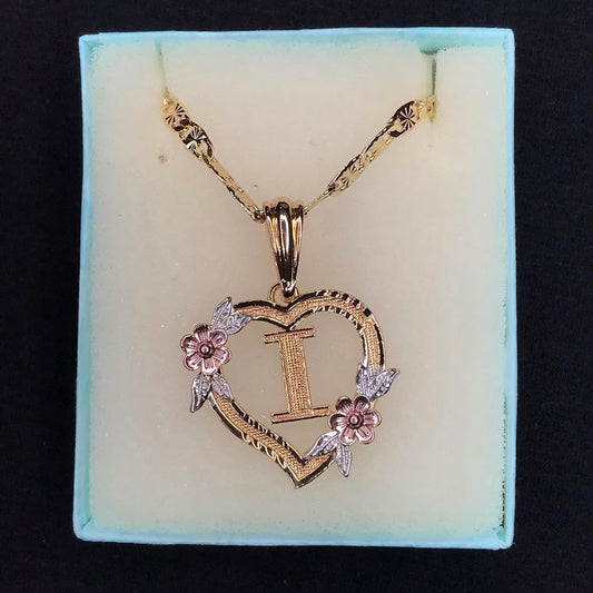 Initial “I” heart necklace