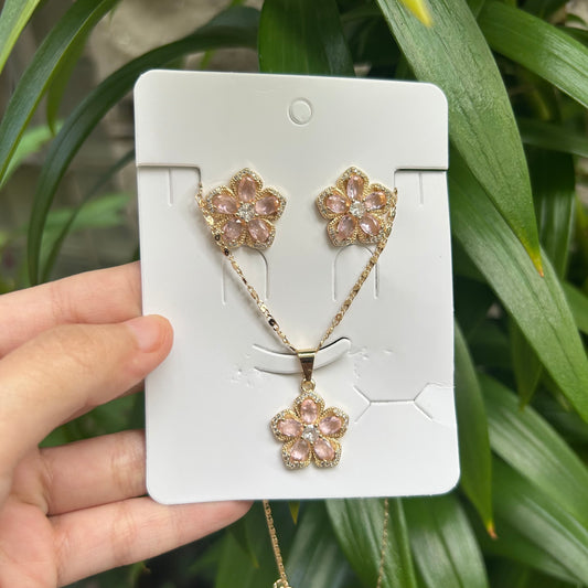 Pink flower set