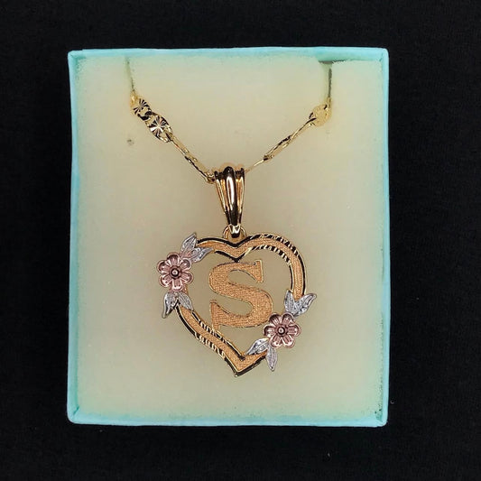 Initial “S” heart necklace