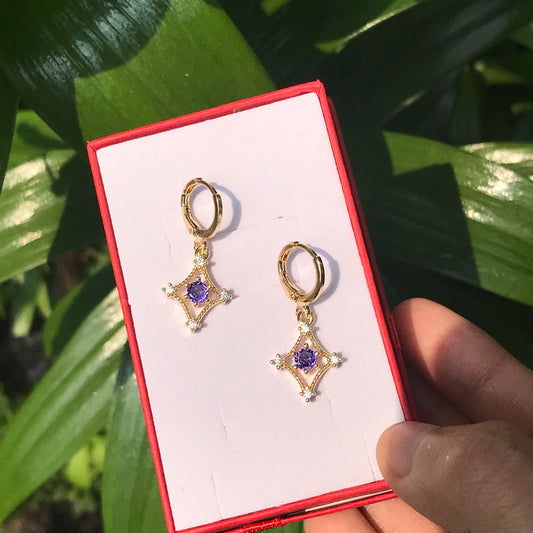 purple pearl earrings