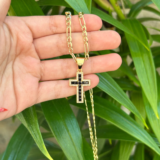 Black cross necklace