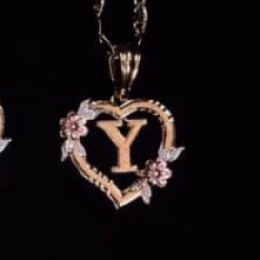 Initial “Y” heart necklace